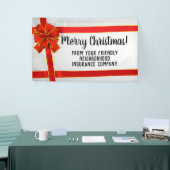 Red Bow Custom Merry Christmas Holiday Party Spandoek (Beurs)