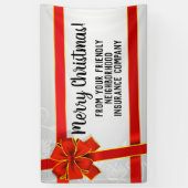Red Bow Custom Merry Christmas Holiday Party Spandoek (Verticaal)