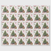 Red Bow Duitse Herder Hond Holiday Tree Cadeaupapier (Vlak)