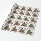 Red Bow Duitse Herder Hond Holiday Tree Cadeaupapier (Uitgerold)