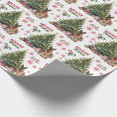Red Bow Duitse Herder Hond Holiday Tree Cadeaupapier (Hoek)