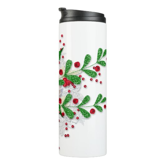 Red Bow en Holly Thermosbeker (Geroteerd rechts)