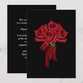 Red Bow en Rozen Gothic Bridal Shower Invitation Kaart (Voorkant / Achterkant)