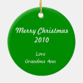 Red Bow Evergreen Keramisch Ornament (Achterkant)