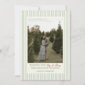 Red Bow Family Photo Christmas Holiday Card  Feestdagenkaart (Achterkant)