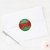 Red Bow-Feestdagen op maat Ronde Sticker (Envelop)