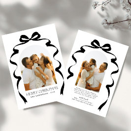 Red Bow Foto Merry Christmas Arch Feestdagenkaart