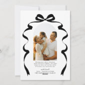 Red Bow Foto Merry Christmas Arch Feestdagenkaart (Achterkant)