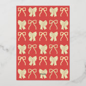 Red Bow Frame Horse Chinese New Year Folie Feestdagenkaart (Achterkant)