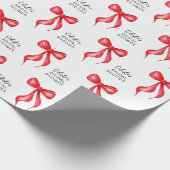Red Bow Gepersonaliseerd Vrijgezellenfeest Cadeaupapier (Hoek)