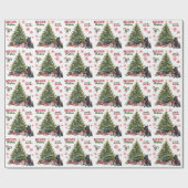 Red Bow Giant Schnauzer Dog Holiday Tree Cadeaupapier (Vlak)