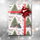 Red Bow Giant Schnauzer Dog Holiday Tree Cadeaupapier