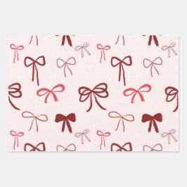 Red Bow Gift Wrapping Paper