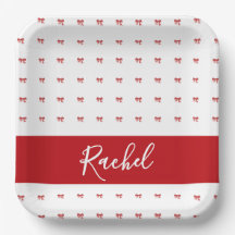 Red Bow Girl Verjaardagsfeestje Papier Bord