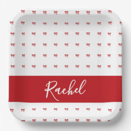 Red Bow Girl Verjaardagsfeestje Papier Bord