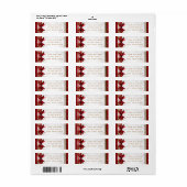 Red Bow & Gold White Sparkle Elegant Holiday Party Etiket (Full Sheet)