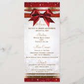 Red Bow & Gold White Sparkle Holiday Party Menu (Voorkant)