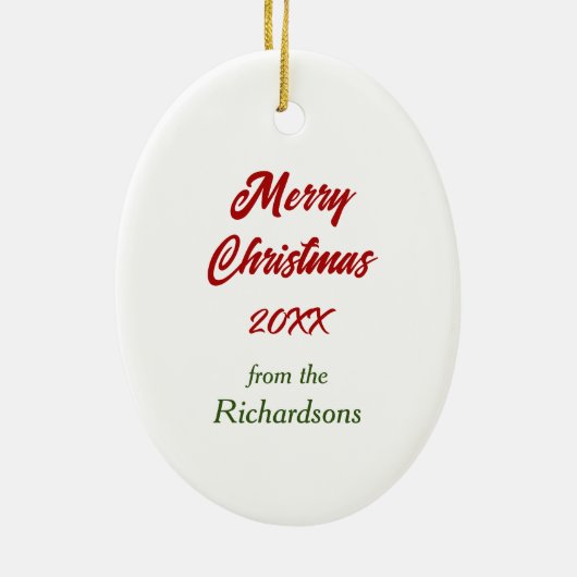 Red Bow Goldendoodle Hondenkerst Keramisch Ornament (Achterkant)