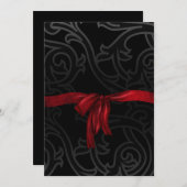 Red Bow Gothic Bridal Shower Kaart (Voorkant / Achterkant)