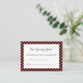 Red Bow Guessing Count Baby shower spel Informatiekaartje (Staand voorkant)