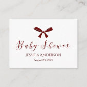 Red Bow Guessing Count Baby shower spel Informatiekaartje (Achterkant)