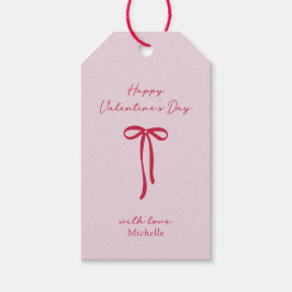 Red Bow Happy Valentine's Day Gift labels Cadeaulabel