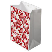 Red  Bow Heart Seamless Pattern Cute  Medium Cadeauzakje (Voorkant Gekanteld)