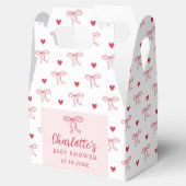 Red Bow Hearts Valentines Baby Shower Bedankdoosjes (Geopend)
