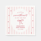 Red Bow Hearts Valentines Baby Shower Servet (Voorkant)