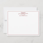 Red Bow Holiday Border Note Kaart (Voorkant)
