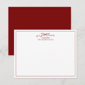 Red Bow Holiday Border Note Kaart (Voorkant / Achterkant)