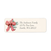 Red Bow Holiday Etiket (Voorkant)