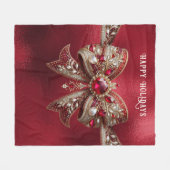 Red Bow Holiday Fleece Deken (Voorkant (Horizontaal))