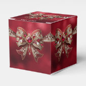 Red Bow Holiday Gift Box Bedankdoosjes (Voorkant Zijde)