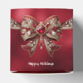 Red Bow Holiday Gift Box Bedankdoosjes (Bovenkant)