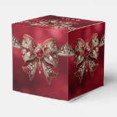 Red Bow Holiday Gift Box Bedankdoosjes (Achterkant)
