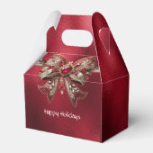 Red Bow Holiday Gift Box Bedankdoosjes (Achterkant)