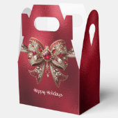 Red Bow Holiday Gift Box Bedankdoosjes (Geopend)