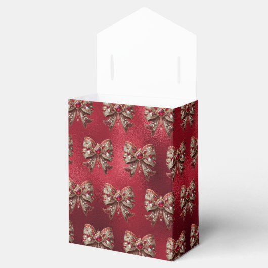 Red Bow Holiday Gift Box Bedankdoosjes (Geopend)