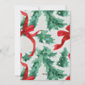 Red Bow Holiday Greenery Foto Kerst Kaart (Achterkant)