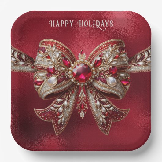 Red Bow Holiday Paper Bord (Voorkant)