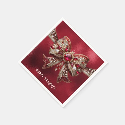 Red Bow Holiday Servet (Hoek)