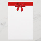 Red Bow Holiday Stationery Briefpapier (Voorkant)