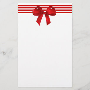 Red Bow Holiday Stationery Briefpapier