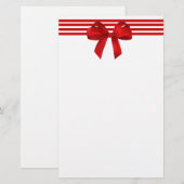 Red Bow Holiday Stationery Briefpapier (Voorkant / Achterkant)