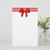 Red Bow Holiday Stationery Briefpapier (Staand voorkant)