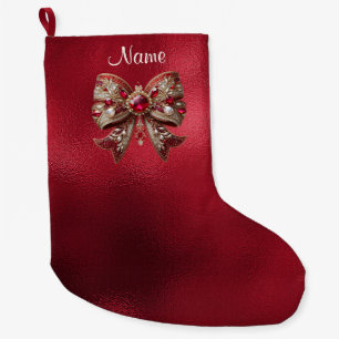 Red Bow Holiday Stocking Grote Kerstsok