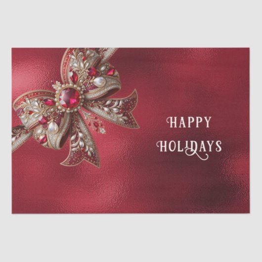 Red Bow Holiday Tissue Paper Tissuepapier (Voorkant)