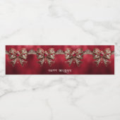 Red Bow Holiday Waterfles Etiket (Enkel label)