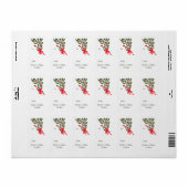 Red Bow Holly Garland Holiday Gift Label (Full Sheet)